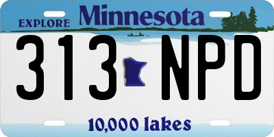MN license plate 313NPD
