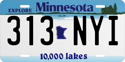 MN license plate 313NYI