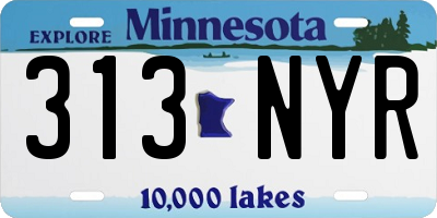 MN license plate 313NYR