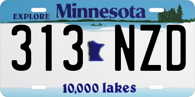 MN license plate 313NZD