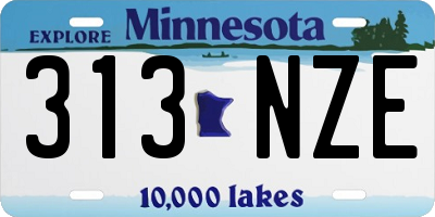 MN license plate 313NZE
