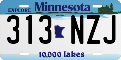 MN license plate 313NZJ