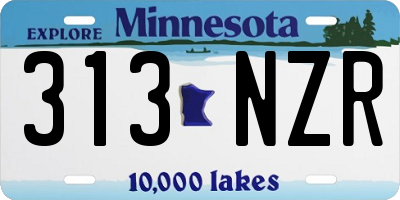 MN license plate 313NZR