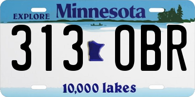 MN license plate 313OBR