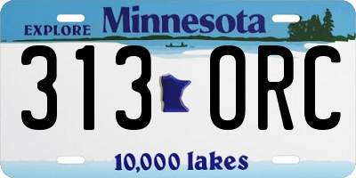 MN license plate 313ORC