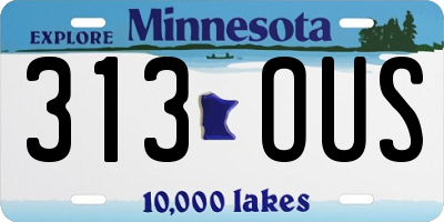 MN license plate 313OUS
