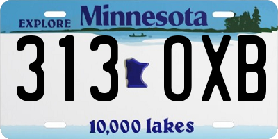 MN license plate 313OXB