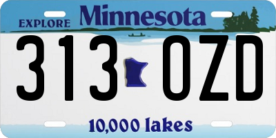 MN license plate 313OZD