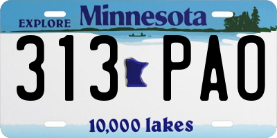 MN license plate 313PAO