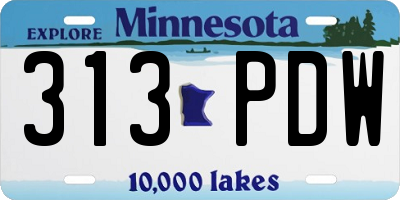 MN license plate 313PDW
