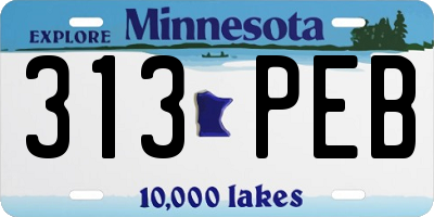 MN license plate 313PEB