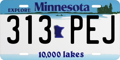 MN license plate 313PEJ