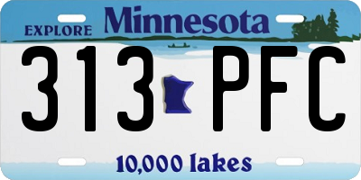 MN license plate 313PFC