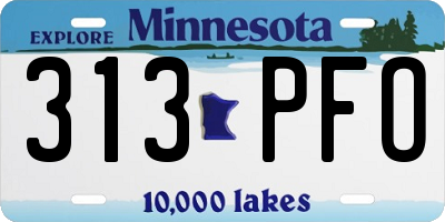 MN license plate 313PFO