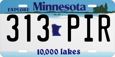 MN license plate 313PIR