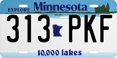 MN license plate 313PKF
