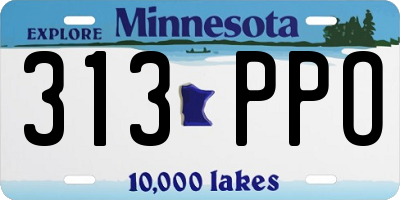 MN license plate 313PPO