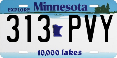 MN license plate 313PVY