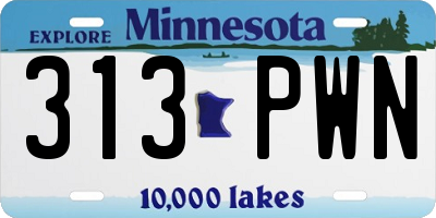 MN license plate 313PWN