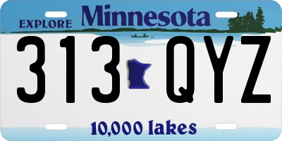 MN license plate 313QYZ
