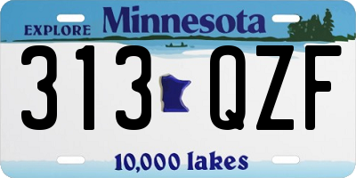 MN license plate 313QZF