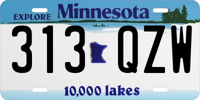 MN license plate 313QZW