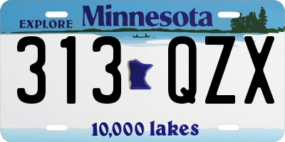 MN license plate 313QZX