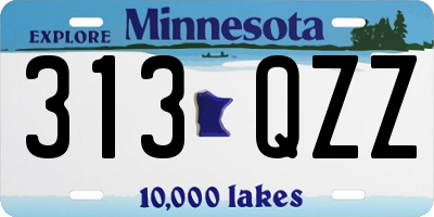 MN license plate 313QZZ