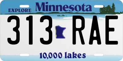 MN license plate 313RAE