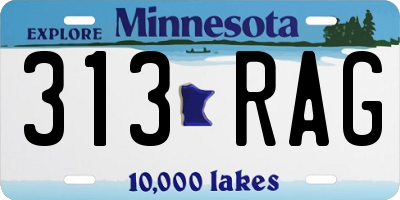 MN license plate 313RAG