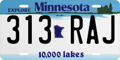 MN license plate 313RAJ