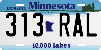 MN license plate 313RAL