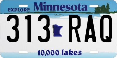MN license plate 313RAQ