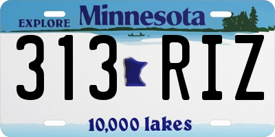 MN license plate 313RIZ