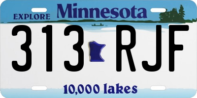 MN license plate 313RJF