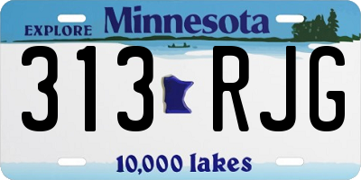 MN license plate 313RJG