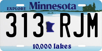MN license plate 313RJM
