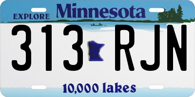 MN license plate 313RJN