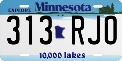 MN license plate 313RJO