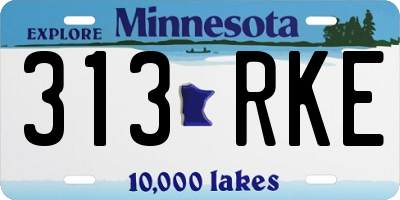 MN license plate 313RKE