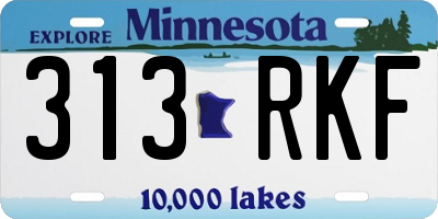 MN license plate 313RKF