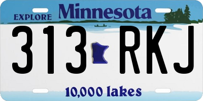 MN license plate 313RKJ