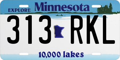 MN license plate 313RKL