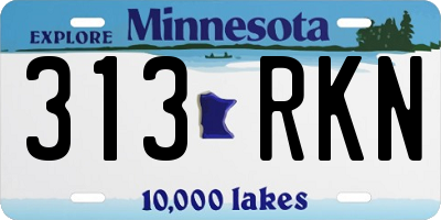 MN license plate 313RKN