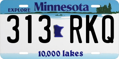 MN license plate 313RKQ