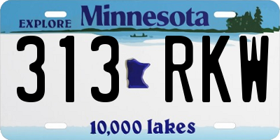 MN license plate 313RKW