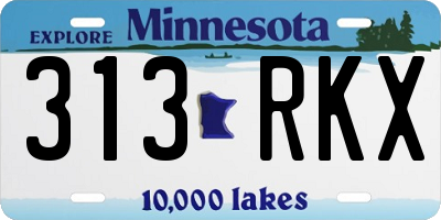 MN license plate 313RKX