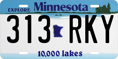 MN license plate 313RKY