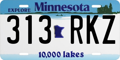 MN license plate 313RKZ