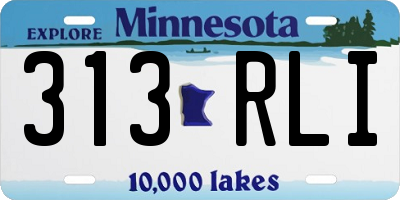 MN license plate 313RLI